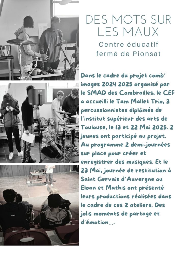 Des mots sur les maux, fin du projet comb'images au CEF de Pionsat