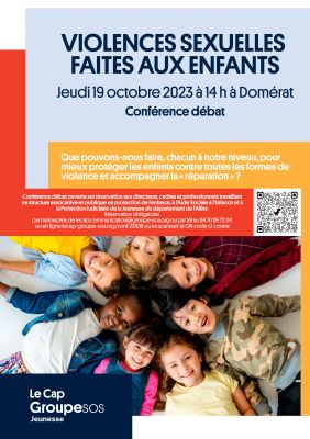 Jeudi 19 octobre 2023 à 14 h à Domérat.    Conférence débat : Violences sexuelles faites aux enfants